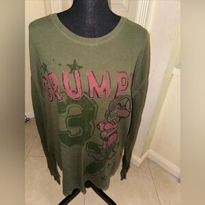 Disney 2XL Grumpy green long sleeve men’s shirt.